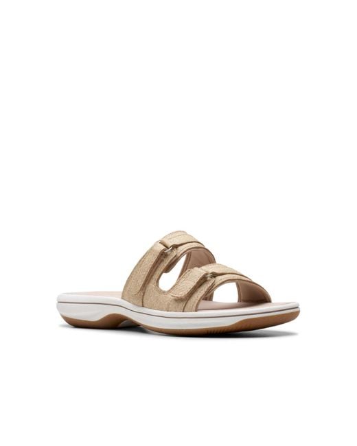 Clarks White Cloudsteppers Breeze Piper Slip On Sandals