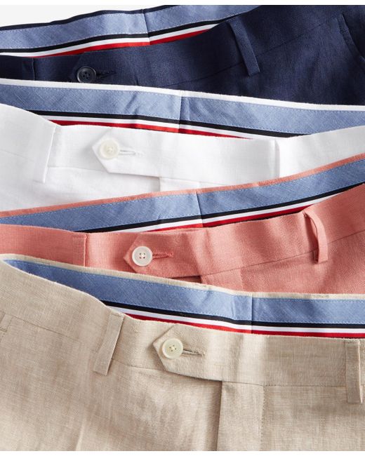 Tommy Hilfiger Pink Modern-fit Linen Pants for men