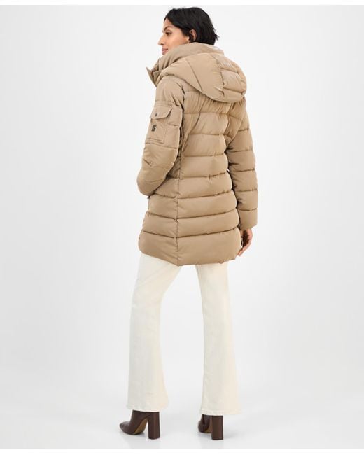 BCBGMAXAZRIA White Hooded Puffer Coat