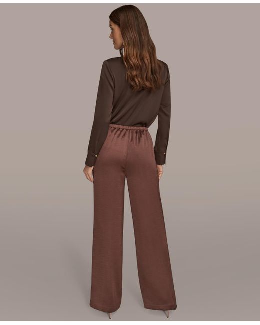 Donna Karan Brown Wide Leg Pants