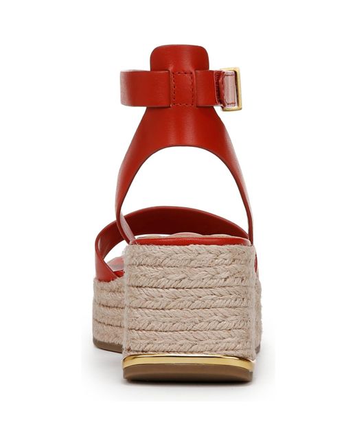Franco Sarto Red Tiffany Open Square Toe Espadrille Platform Sandals