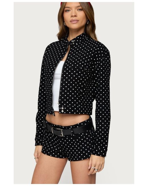 Edikted Black Tabitha Polka Dot Jacket