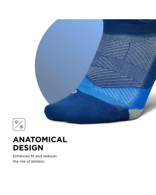 FEETURES SOCKS Blue Elite Light Cushion No Show Tab Ankle Socks for men