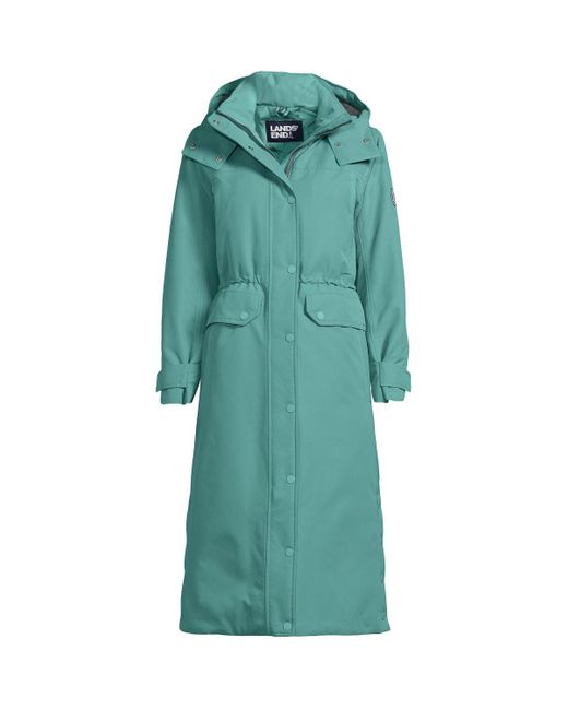 Lands' End Green Expedition Waterproof Winter Maxi Down Coat