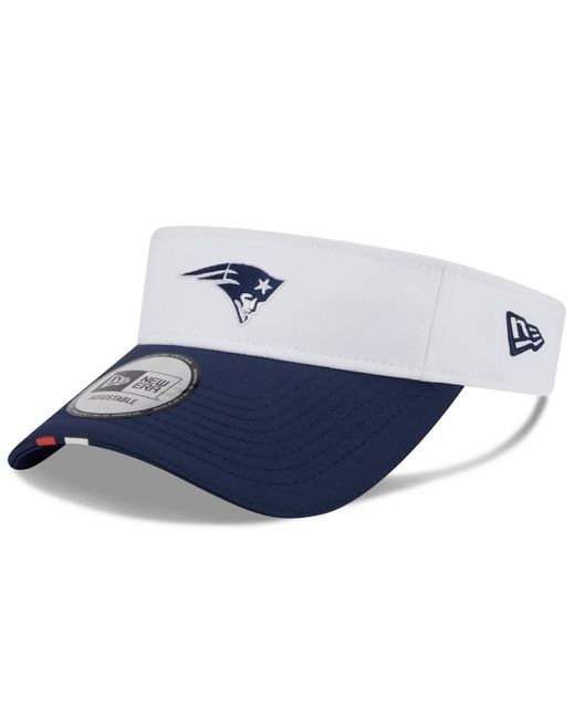 KTZ Blue White/navy New England Patriots 2025 Nfl Training Camp Adjustable Visor Hat for men