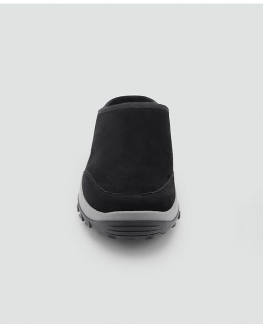 Mango White Track Sole Leather Clogs