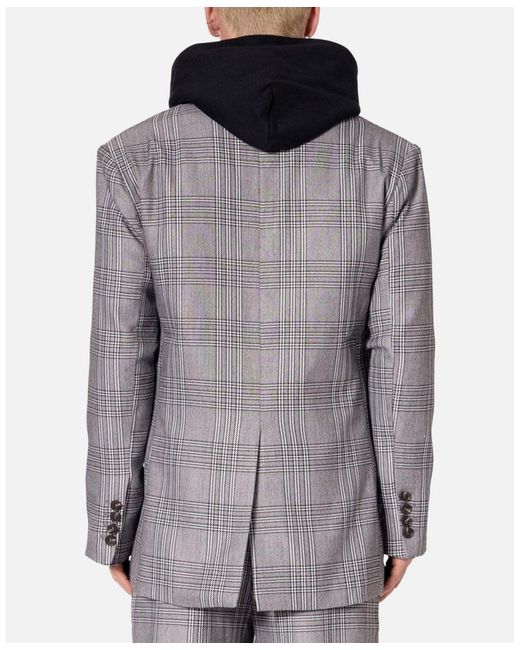 MNML Gray Double Breasted Suit Jacket. for men