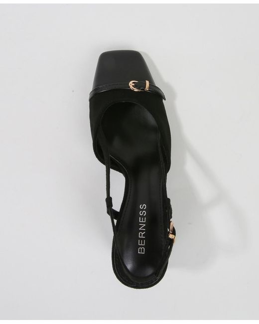 BERNESS Black Geena Toe Cap Slingback