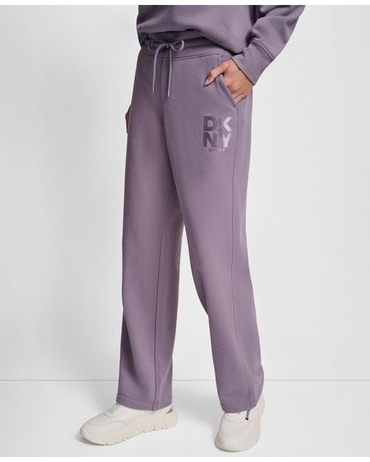 DKNY Purple Sport Stacked Transfer Logo Track Pants