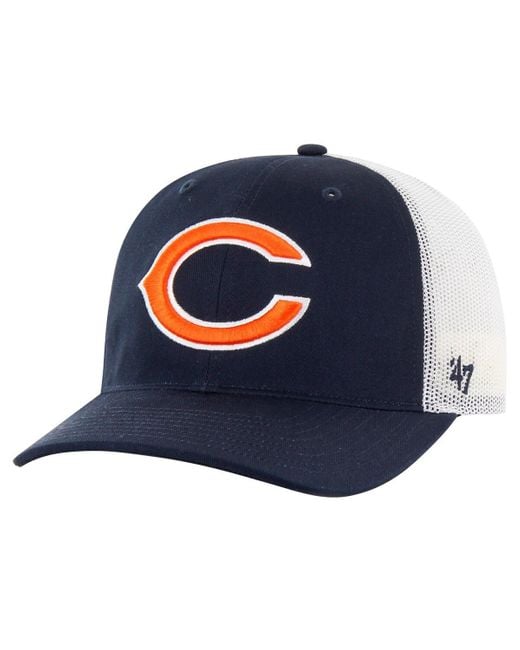 '47 Blue Navy/white Chicago Bears Team Unstructured Trucker Adjustable Hat for men