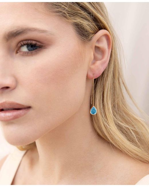 Ettika Blue Barely 18k Crystal Dangle Earrings