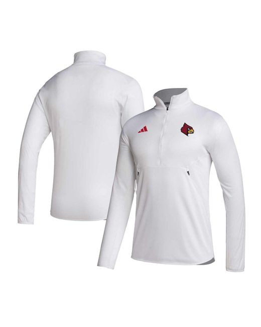 adidas White Louisville Cardinals 2023 Sideline Aeroready Half-zip Top for  Men
