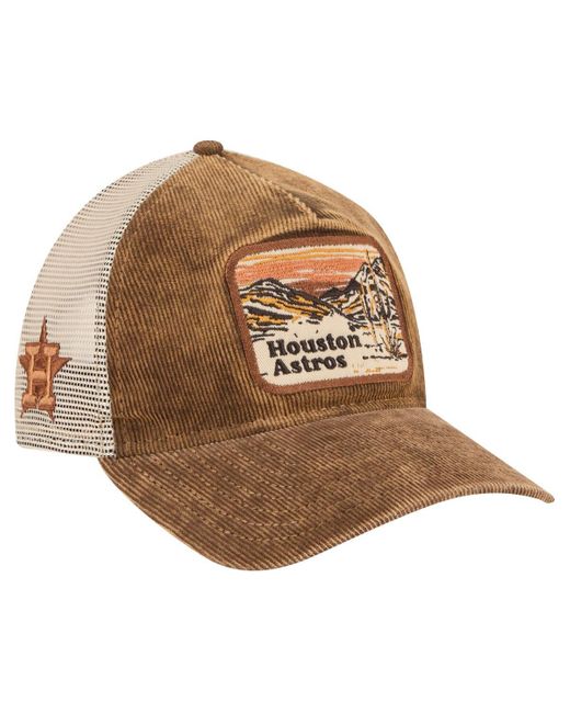 KTZ Brown Houston Astros Vintage Landscape 9twenty A-frame Adjustable Trucker Hat for men
