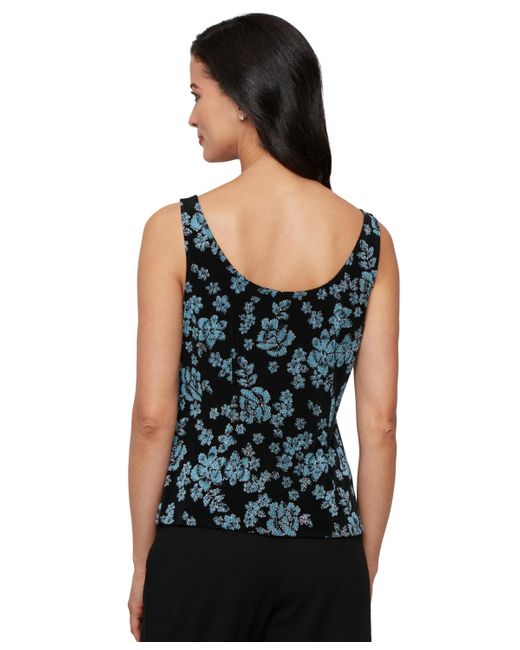 Alex Evenings Black Petite 3/4-sleeve Glitter Twinset