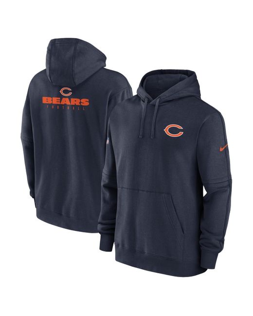 Nike Chicago Bears Sideline Club Fleece Pullover Hoodie in Blue for Men
