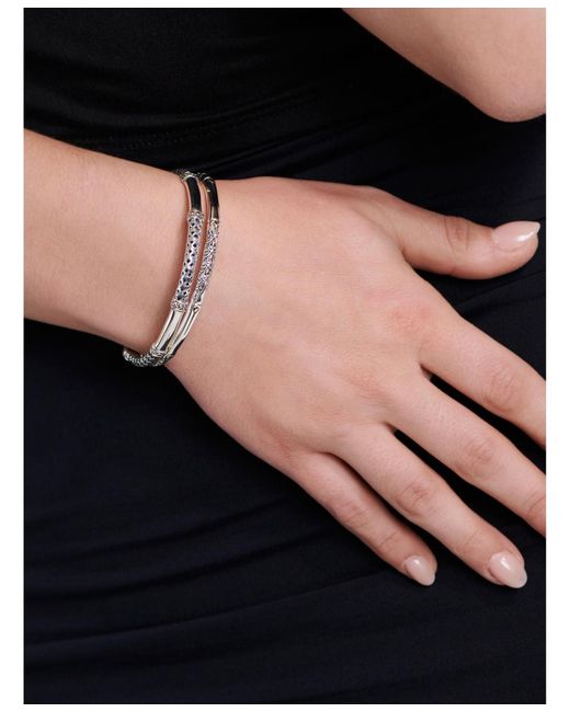 DEVATA Metallic Bamboo Slide-on Bangle Bracelet