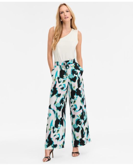 INC International Concepts Blue High-rise Drawstring Pants