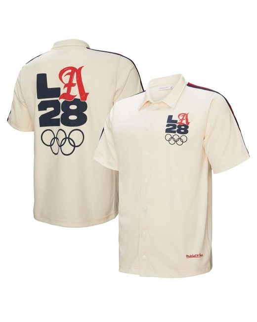 Mitchell & Ness Natural Â La28 Button-up Shooting Shirt for men