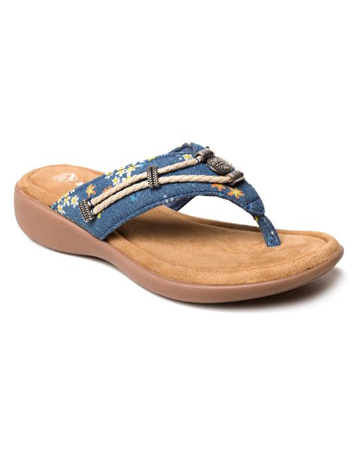 Minnetonka Blue Silverthorne 360 Thong Sandals