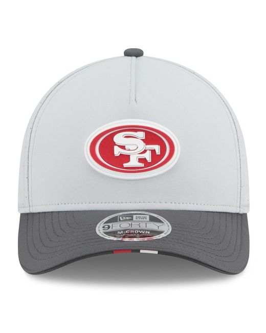 KTZ Gray/graphite San Francisco 49ers 2025 Nfl Training Camp A-frame 9forty Adjustable Hat for men