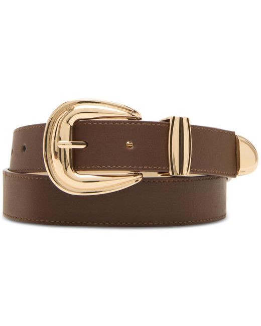Steve Madden Brown Hardware-embellished Faux-leather Belt
