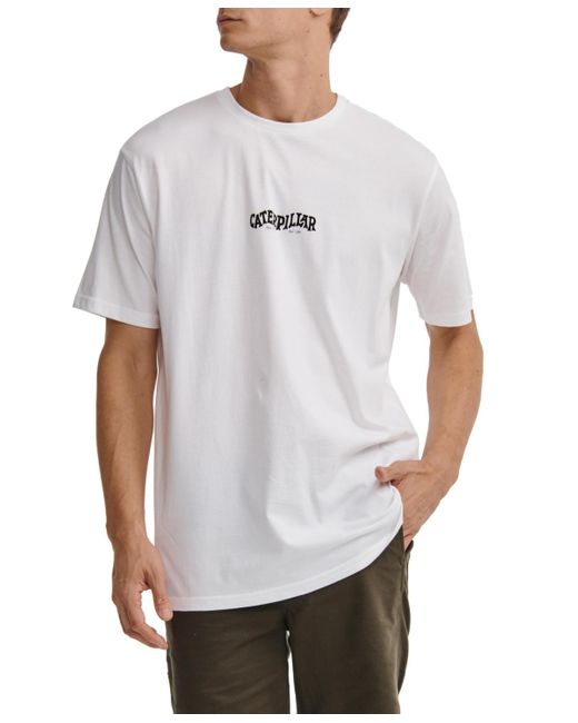 Caterpillar White Street Vibes Graphic T-shirt for men