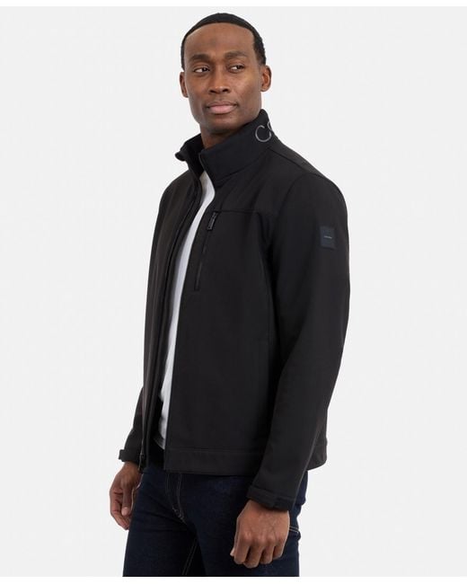 Calvin Klein Blue Water Resistant Softshell Jacket for men