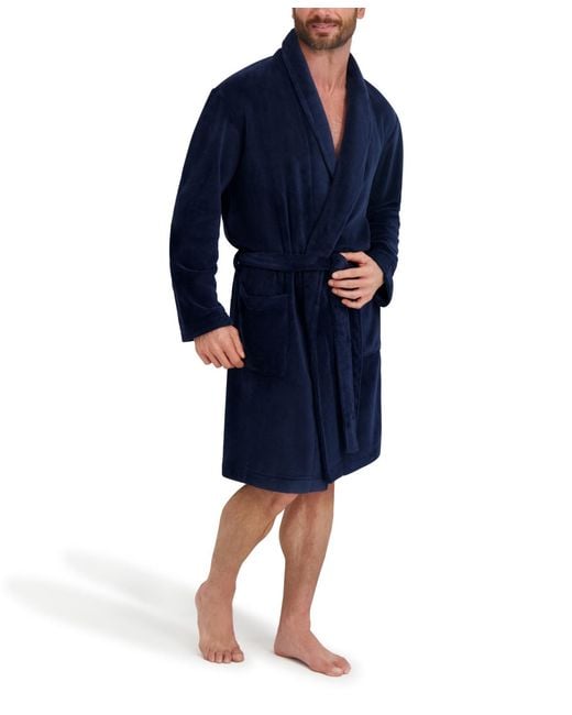 Hanes Blue Adjustable Plush Robe for men