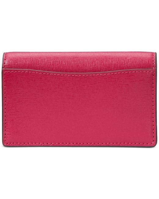 Kate Spade Pitter Patter Smooth Leather Bifold Snap Wallet in Red