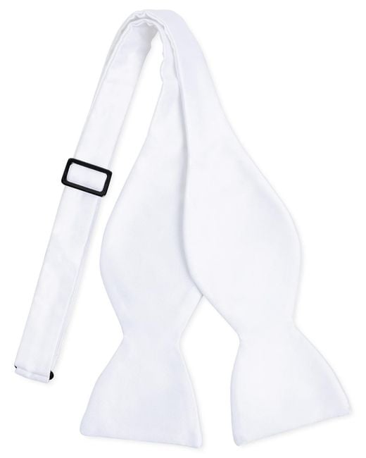 Con.struct White Satin Self-tie Bow Tie for men