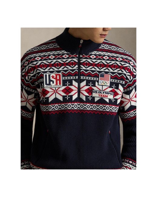 Polo Ralph Lauren Black Winter Quarter-zip Sweater for men