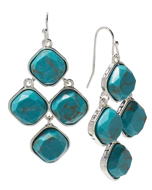 Style & Co. Blue Stone Kite Drop Earrings