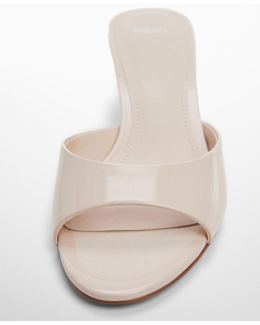 Mango White Patent Leather Effect Heeled Sandals