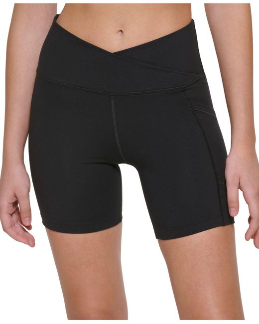 Calvin Klein Synthetic Crossover Waist Bike Shorts in Black Lyst