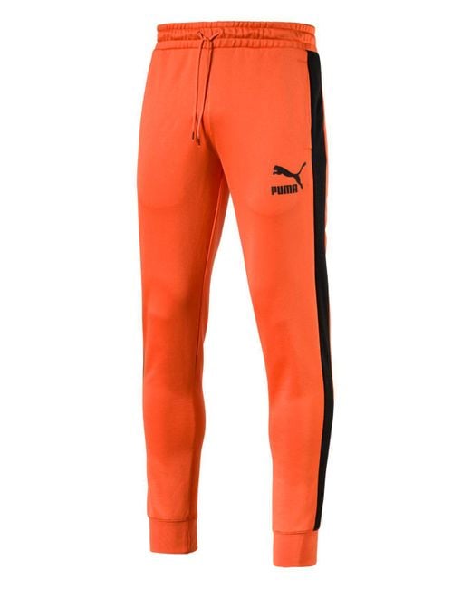 PUMA Orange Sportstyle T7 Pants for men