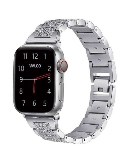 Waloo Black Rhinestone Pattern Replacement Band For Apple Watch