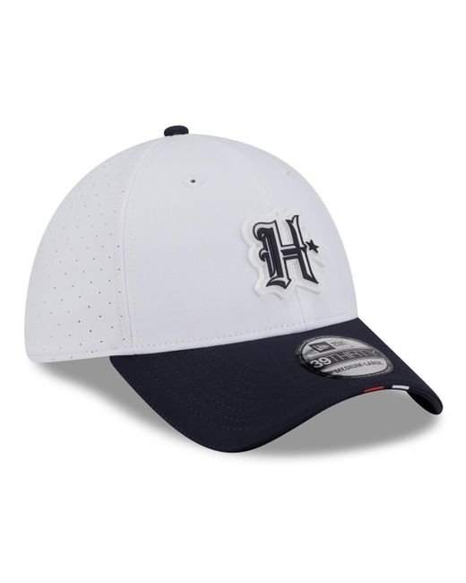 KTZ Blue White/navy Houston Texans 2025 Nfl Training Camp 39thirty Flex Hat for men