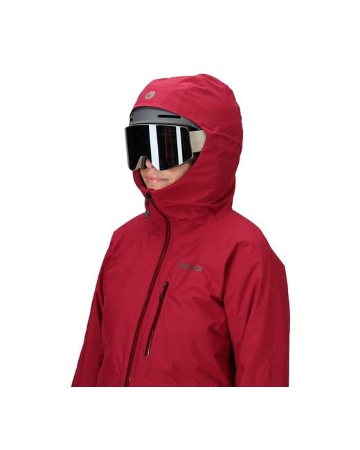 Marmot Red Helmet Compatible Hooded Jacket