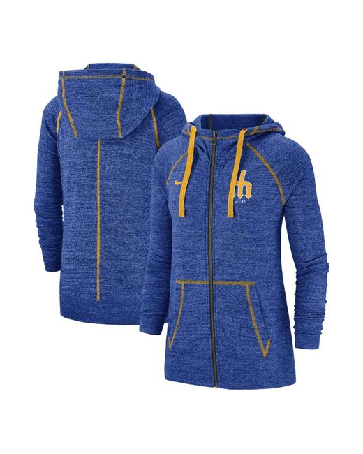 Nike Cotton Royal Seattle Mariners Gym Vintage Team Fullzip Hoodie in