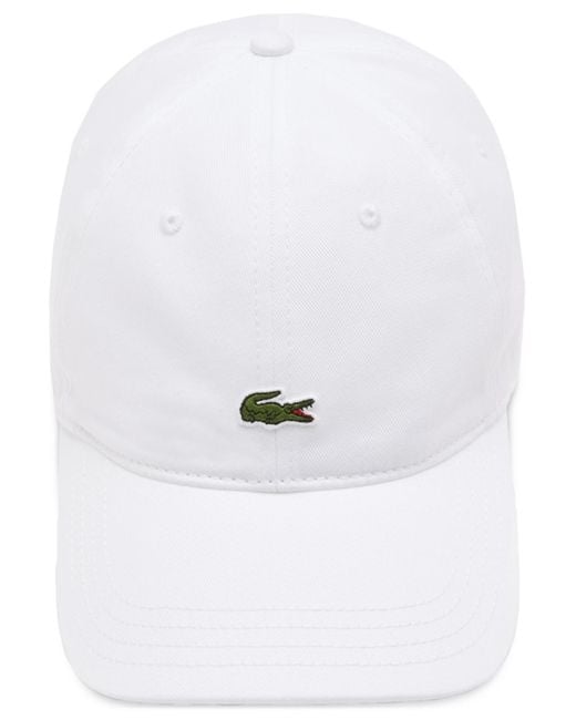 Lacoste White Adjustable Logo Cap for men