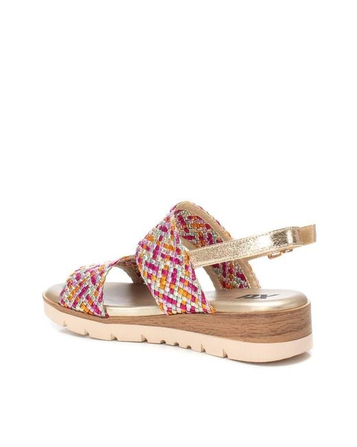 Xti Pink Double Strap Flat Sandals By