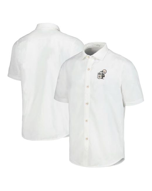 Tommy Bahama White Georgia Bulldogs Coconut Point Palm Vista Islandzone Camp Button-up Shirt for men
