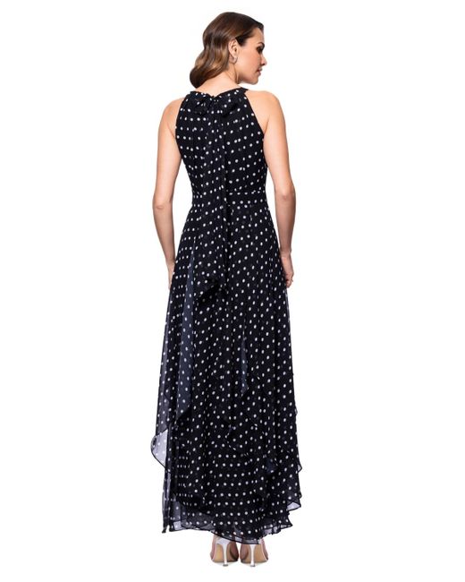 Abito Lungo Da Sera Betsy & Adam Con Cinghie Di Strass, Scollo A Collo, Senza Maniche, Tubino Elegante - 3