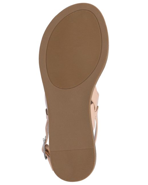 Journee Collection Brown Lavine Round Toe Flat Sandals
