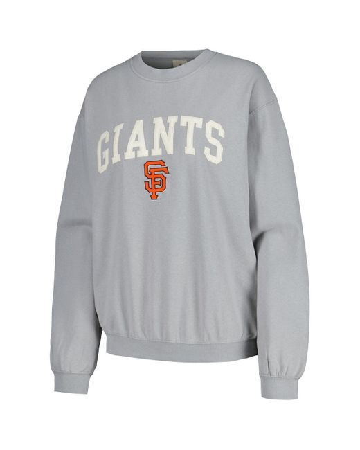 Soft As A Grape Gray San Francisco Giants Pigment Dye Pullover Sweatshirt