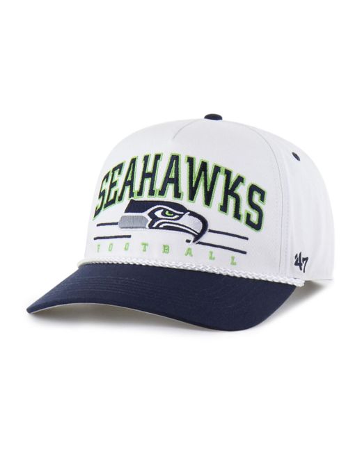 '47 White/college Navy Seattle Seahawks Roscoe Two-toned Hitch Adjustable Hat for men