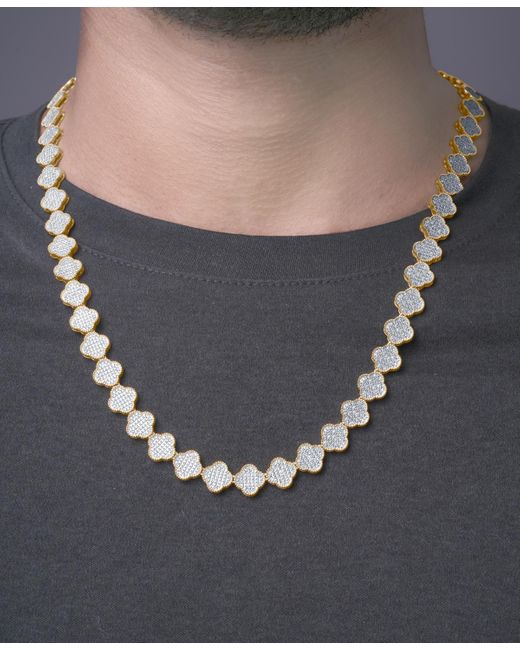 Macy's Natural Diamond Clover 22" Necklace (2 Ct. T.w for men