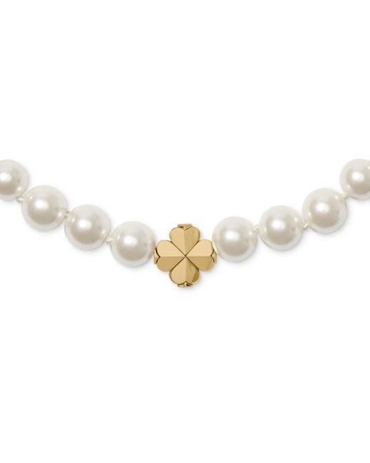 Kate Spade Natural Imitation Pearl And Cubic Zirconia Flower Pendant Necklace
