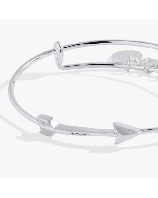 ALEX AND ANI White Arrow Inline Bangle Bracelet