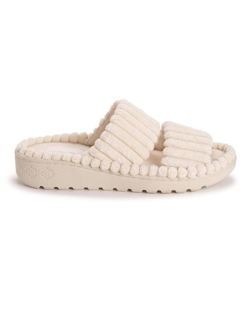 Muk Luks Natural Double Strap Slide Slipper